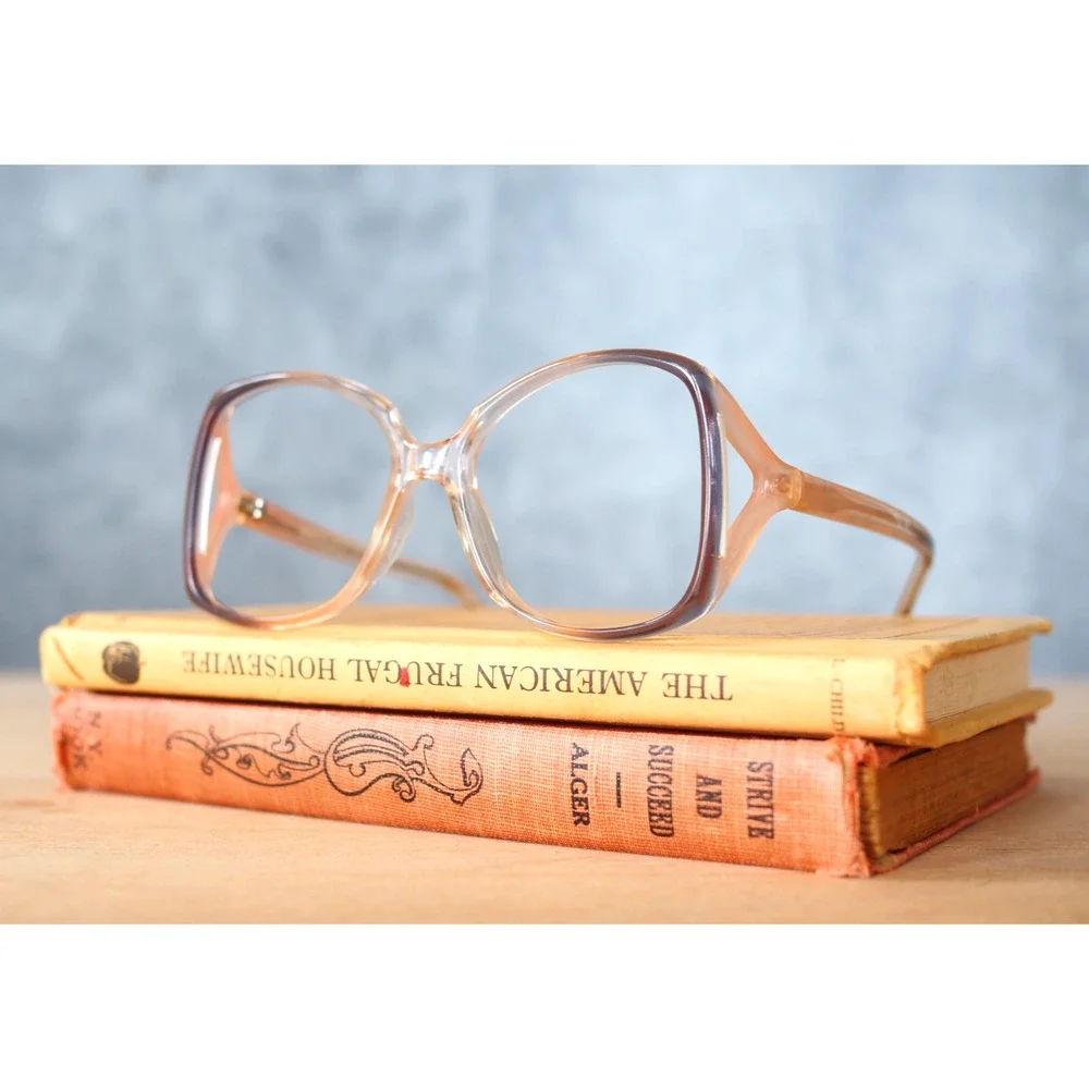 Vintage 1970s Eyeglasses Grandma Chic Boho Festival NOS Jackie O USA 53-15
